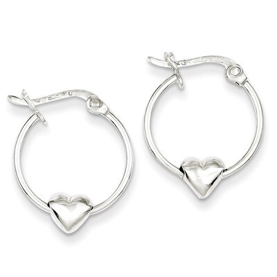 Heart Hoop Earrings Sterling Silver QE1854, MPN: QE1854, 883957923130
