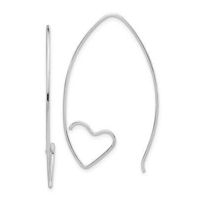 Heart Threaded Earrings Sterling Silver QE14618, MPN: QE14618, 886774069999