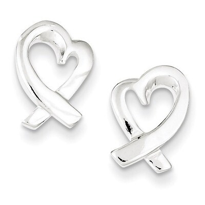 Heart Earrings Sterling Silver QE914, MPN: QE914, 883957941240
