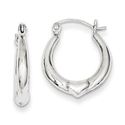 Heart Hoop Earrings Sterling Silver Rhodium-plated QE4740, MPN: QE4740, 883957933375