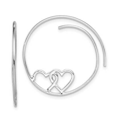 Heart Hoop Earrings Sterling Silver Rhodium-plated QE14846, MPN: QE14846, 886774122489
