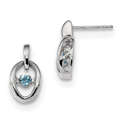 Blue Topaz Birthstone Vibrant Earrings Sterling Silver Rhodium QBE32DEC, MPN: QBE32DEC, 883957573991