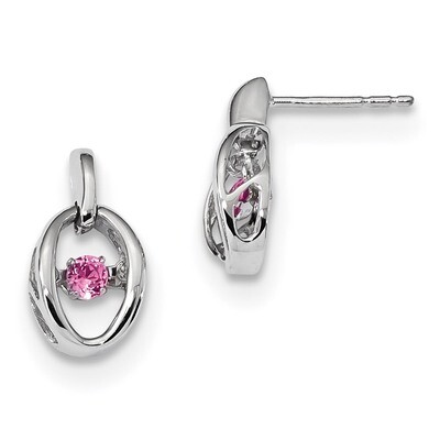 Crted Pink Tourmaline Birthstone Vibrant Earrings Sterling Silver Rhodium QBE32OCT, MPN: QBE32OCT, …