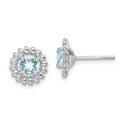 Aquamarine Earrings Sterling Silver Rhodium Plated QE14495MAR, MPN: QE14495MAR, 883957744414