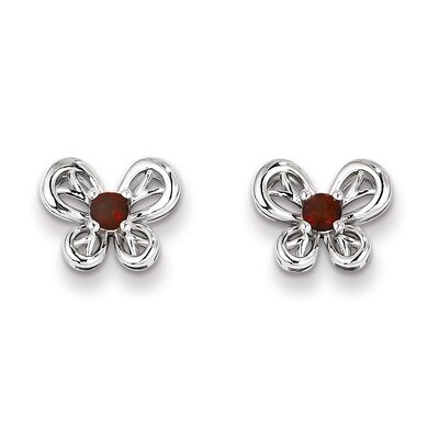 Garnet January Earrings Sterling Silver QBE24JAN, MPN: QBE24JAN, 883957353562