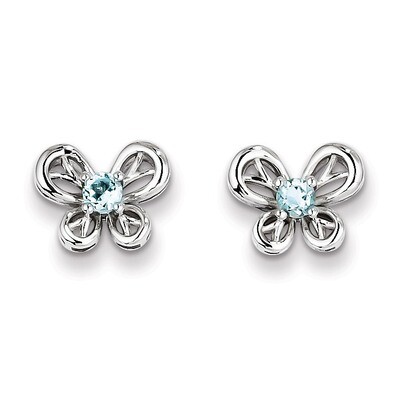Aquamarine March Earrings Sterling Silver QBE24MAR, MPN: QBE24MAR, 883957431352