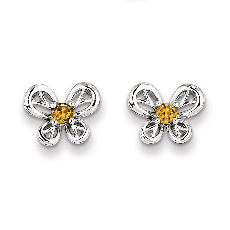 Citrine November Earrings Sterling Silver QBE24NOV, MPN: QBE24NOV, 883957353586