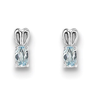 Aquamarine March Earrings Sterling Silver QBE20MAR, MPN: QBE20MAR, 883957518589