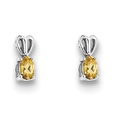 Citrine November Earrings Sterling Silver QBE20NOV, MPN: QBE20NOV, 883957396613