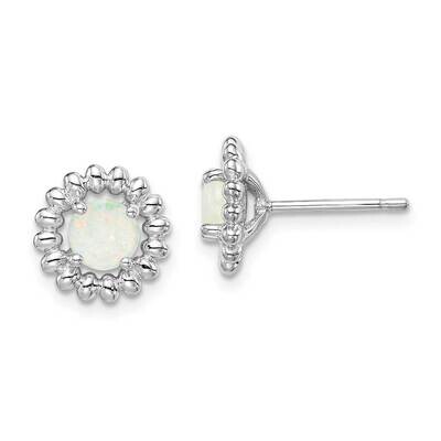 Milky Opal Earrings Sterling Silver Rhodium Plated QE14495OCT, MPN: QE14495OCT, 883957744421
