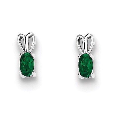 Emerald May Earrings Sterling Silver QBE20MAY, MPN: QBE20MAY, 883957457604