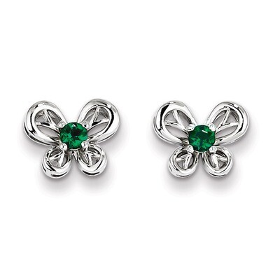 Emerald May Earrings Sterling Silver QBE24MAY, MPN: QBE24MAY, 883957353579