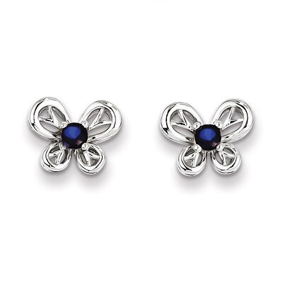 Sapphire September Earrings Sterling Silver QBE24SEP, MPN: QBE24SEP, 883957396705