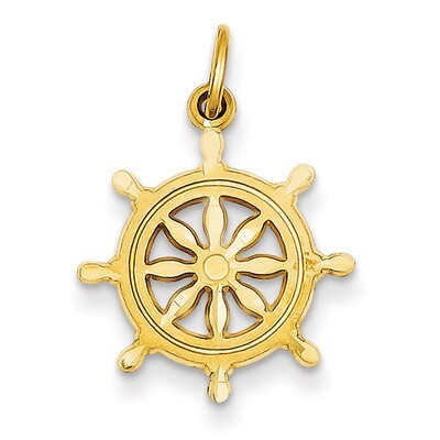 Ships Wheel Charm 14k Gold C488, MPN: C488, 883957146348