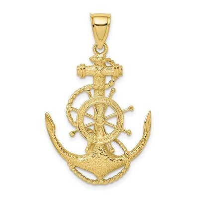 2-D Anchor and Wheel Charm 10k Gold 10K7641, MPN: 10K7641,