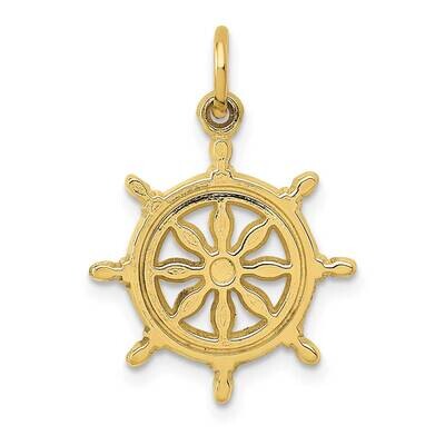 Ships Wheel Charm 10k Gold 10ZC488, MPN: 10ZC488,