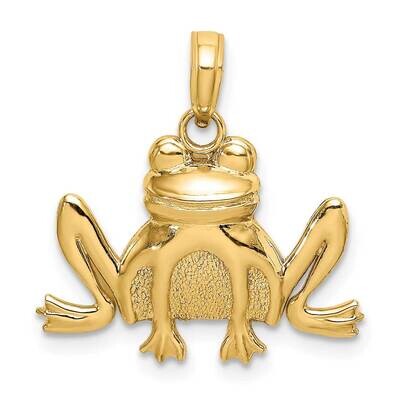 Sitting Frog Charm 14k Gold Textured K6475, MPN: K6475, 637218117086