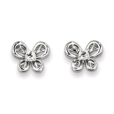 White Topaz April Earrings Sterling Silver QBE24APR, MPN: QBE24APR, 883957478463