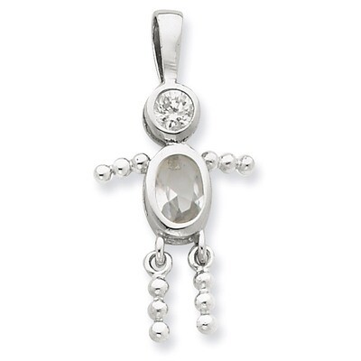 April Boy Pendant Diamond Sterling Silver QC6713APR, MPN: QC6713APR, 716838193912