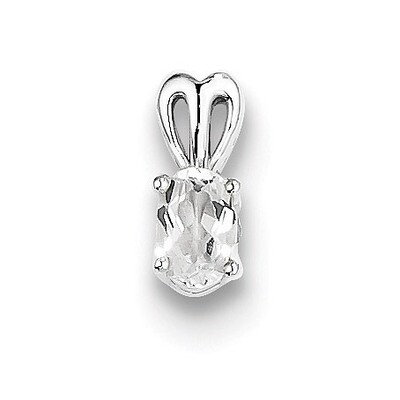 White Topaz April Pendant Sterling Silver QBPD20APR, MPN: QBPD20APR, 883957478517