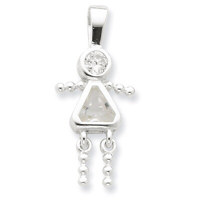 April Girl Pendant Diamond Sterling Silver QC6714APR, MPN: QC6714APR, 716838194032
