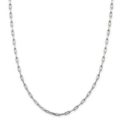 3.25mm Elongated Open Link Chain 26 Inch Sterling Silver QFC53-26, MPN: QFC53-26,