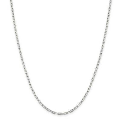 2.75mm Elongated Open Link Chain 36 Inch Sterling Silver QFC52-36, MPN: QFC52-36,