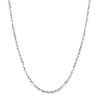 2.75mm Elongated Open Link Chain 22 Inch Sterling Silver QFC52-22, MPN: QFC52-22,