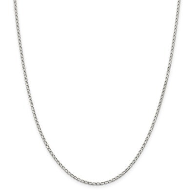 16 Inch 2.0mm Open Link Chain Sterling Silver QLL060-16, MPN: QLL060-16, 886774422053