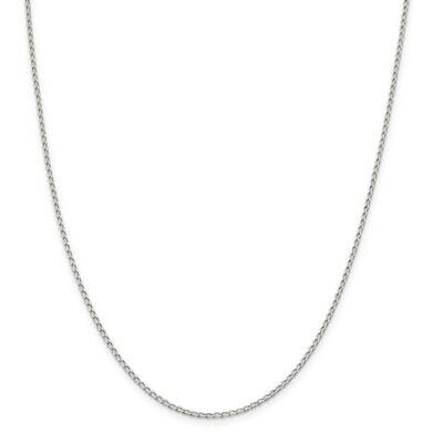 1.5mm Open Elongated Link Chain 22 Inch Sterling Silver QLL050-22, MPN: QLL050-22,