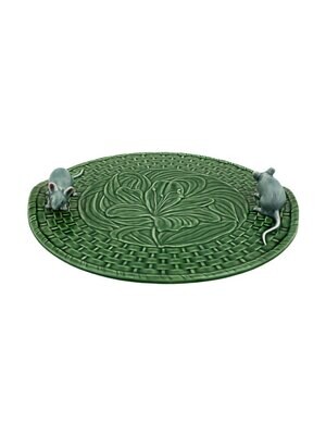 Bordallo Pinheiro Pinheiro Cheese Tray Green Lily Cheese Tray with Mouse Green Natural 65002815, MP…