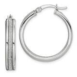 Glitter Infused Hoop Earrings Sterling Silver QE14184, MPN: QE14184, 886774105789