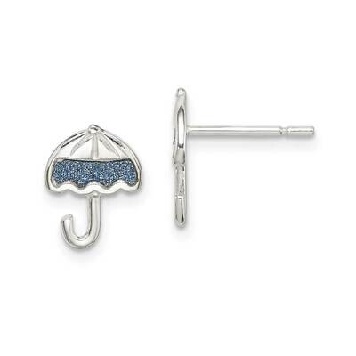Glitter Infused Umbrella Post Earrings Sterling Silver QE14921, MPN: QE14921, 886774070063