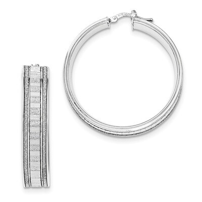 Glitter Hoop Earrings Sterling Silver QE11420