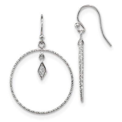 Glitter Enamel Diamond-cut Earring Sterling Silver Rhodium QE13776, MPN: QE13776, 883957753652
