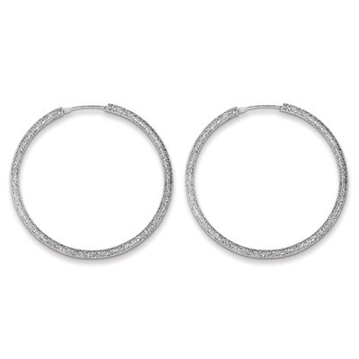 Laser Cut Endless Hoop Earrings Sterling Silver QE8566, MPN: QE8566, 883957480343