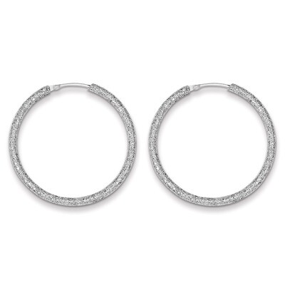 Laser Cut Endless Hoop Earrings Sterling Silver QE8565, MPN: QE8565, 883957519708