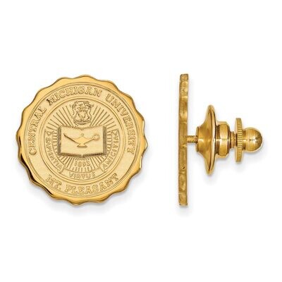 Central Michigan University Crest Lapel Pin Gold-plated Silver GP017CMU, MPN: GP017CMU, 886774920832