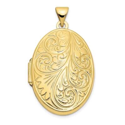 Yellow Gold Scroll Oval Locket 10k Gold 10XL226, MPN: 10XL226,
