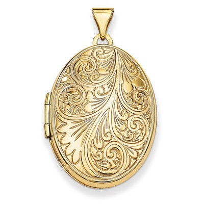 Scroll Oval Locket 14k Yellow Gold XL226, MPN: XL226, 886774127842
