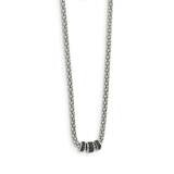 Black Sapphire Bead Necklace Sterling Silver QG5376-17.5, MPN: QG5376-17.5, 883957907314