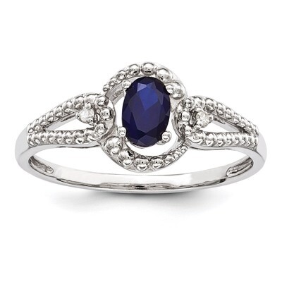 Sapphire &amp; Diamond September Ring Sterling Silver QBR16SEP, MPN: QBR16SEP, 883957353937