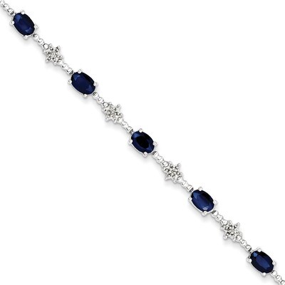 Sapphire and Diamond Bracelet Sterling Silver QX859S, MPN: QX859S, 886774675404