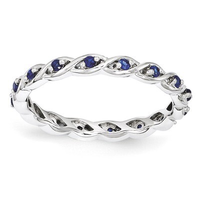 Created Sapphire Ring - Sterling Silver QSK1478, MPN: QSK1478, 886774204123