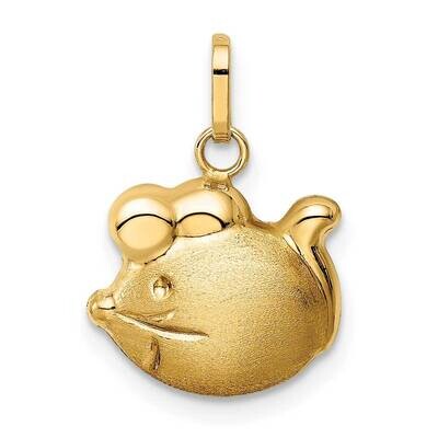 Mouse Charm 14k Gold Satin &amp; Polished YC1423, MPN: YC1423, 191101903342