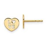 Love Heart Post Earrings 14k Gold GK994 by Madi K, MPN: GK994, 191101902895