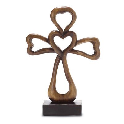 Eternal Love Brown Heart Shape Cross GM18998, MPN: GM18998, 603799540766