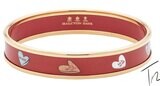 Halcyon Days 1cm Tug Rice Love Hearts Gold Medium Bangle Bracelet PBTRL0610GM, MPN: PBTRL0610GM,