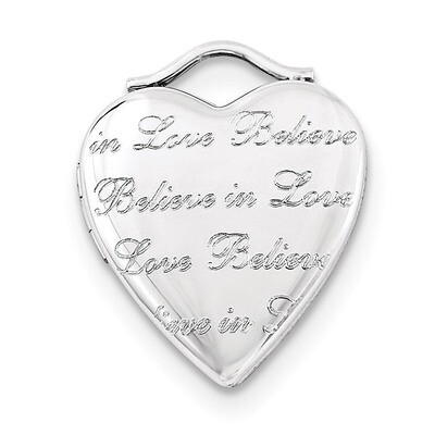 Believe In Love 20mm Heart Locket Sterling Silver QLS692