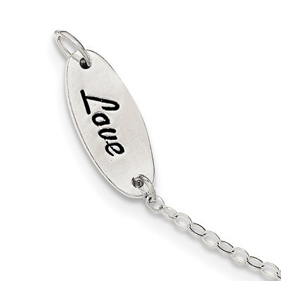 Enamel Heart Love Bracelet 7.5 Inch Sterling Silver Polished QG3625-7.5, MPN: QG3625-7.5, 196904164…